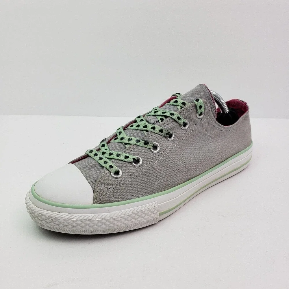 Converse All Star Double Tongue Girls Sz 5Y Womens Sz 6.5 Gray Low Shoes